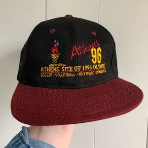 Vintage Champion 1996 Athens‎ Olympic Adjustable Wool Strapback Cap Hat